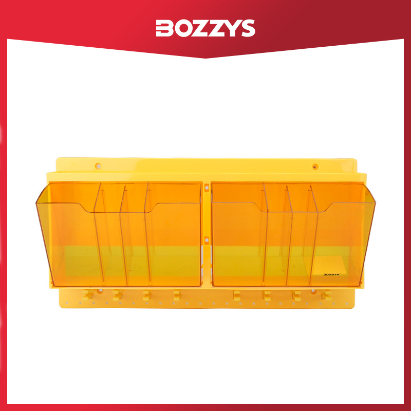 BOZZYS厂家批发工业安全可视化防尘锁具工作站壁挂8位塑料挂板