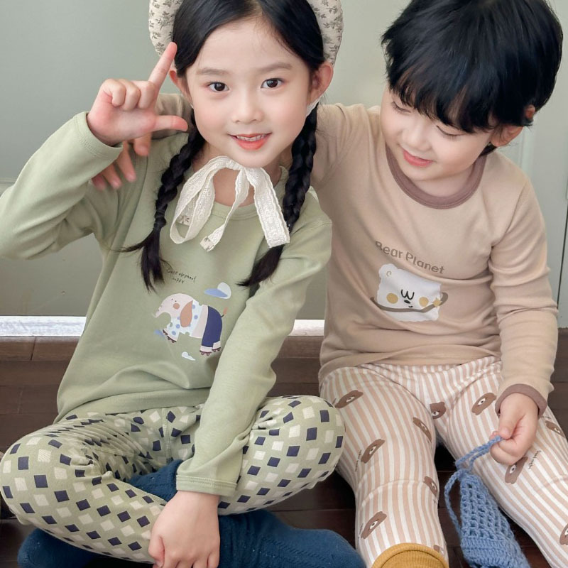 Tangmi Cat Autumn Clothes and Pants 2025 Autumn and Winter Class a Boys and Girls Thermal Underwear Pure Cotton Children's Underwear Set