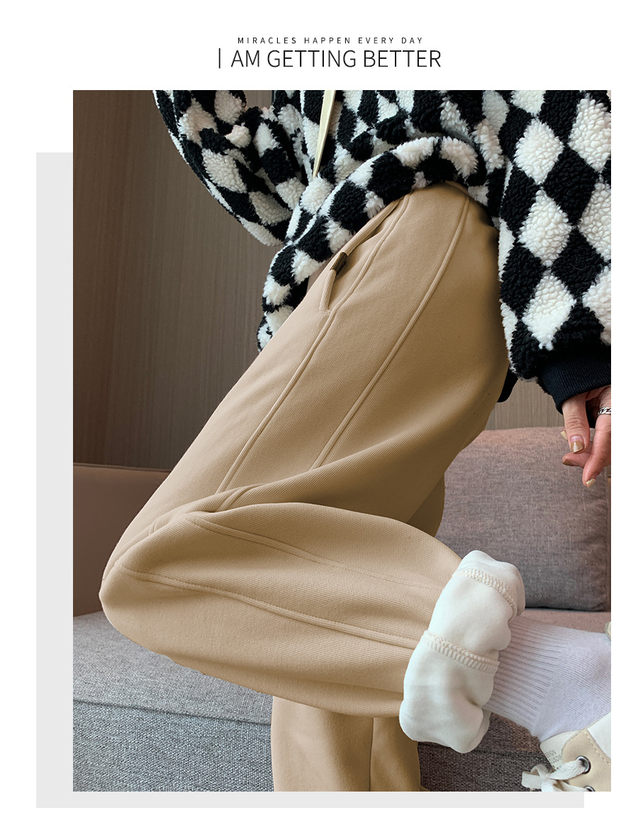 Fleece and thickened sportswear pants for women, new autumn and winter style, loose and versatile, tight-fitting, small label, casual and warm sweatpants pic 20