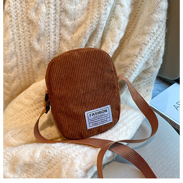 2022 Autumn/Winter new Japanese InS-style single-shoulder bag, crossbody bag, corduroy bag, mini phone bag, loose change bag undefined