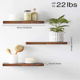 墙面搁板卧室墙壁创意一字隔板收纳架浮动搁板壁挂式木架置物架