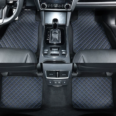 installation, easy to clean and — Universal Foot Pad - black-with-blue-lines-square-and-circle-pattern