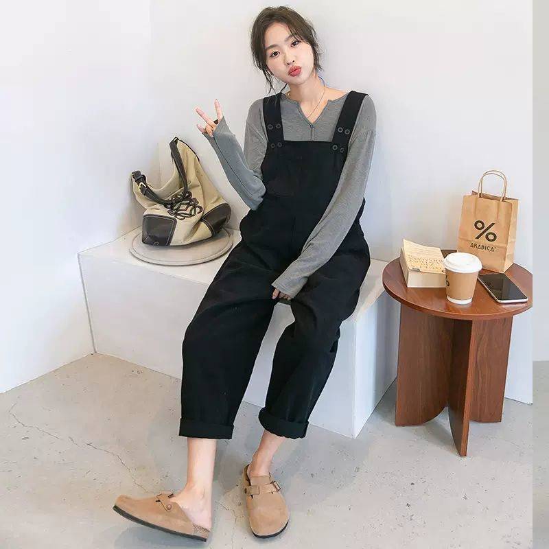 (2개) 임산부복 봄 가을 정장 패셔너블 나이 줄이기 투피스 오버올 캐주얼 한국 바지 네트 셀러브리티 하렘 바지 가을