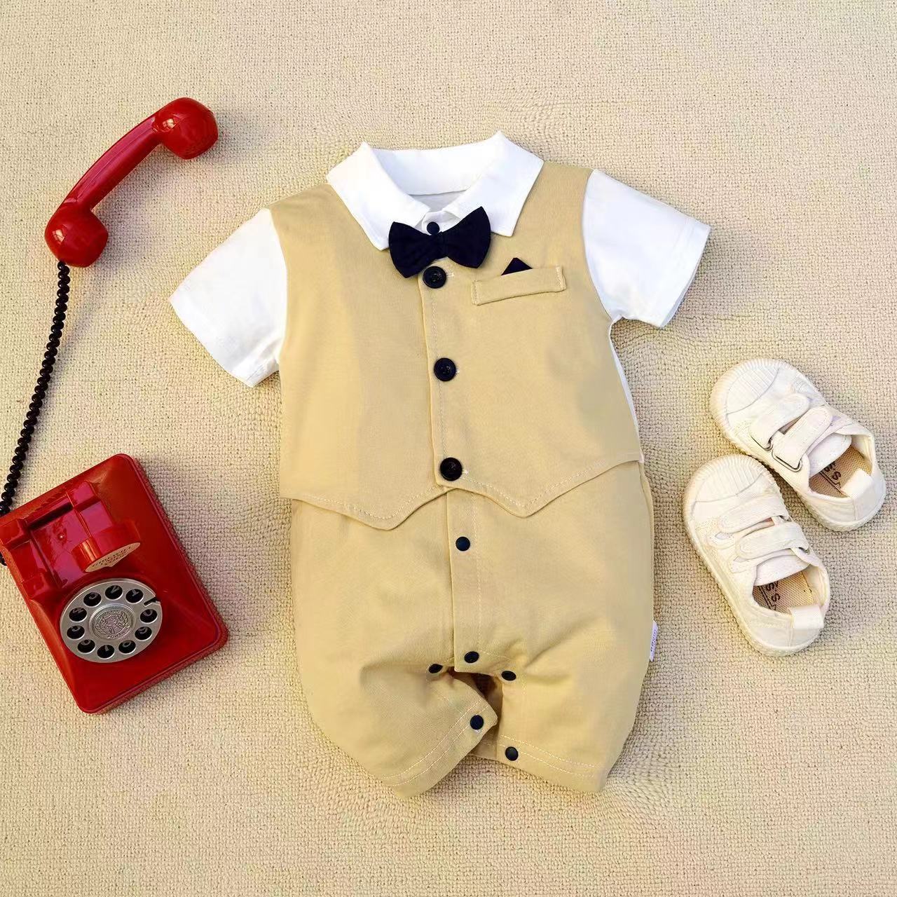 Bebé mono verano bebé Luna Llena ropa Caballero mameluco manga corta mono recién nacido mameluco Comercio exterior al por mayor