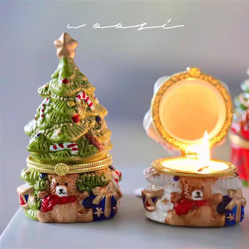 Wholesale Christmas Cute Christmas Tree Bear ceramics Party Festival