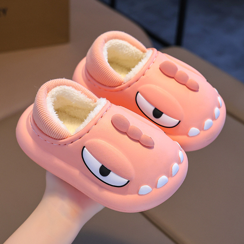 Otoño y invierno bolsas de tacones de algodón para niños, niños y niñas, EVA impermeable para padres e hijos, zapatillas de algodón cálidas para bebés