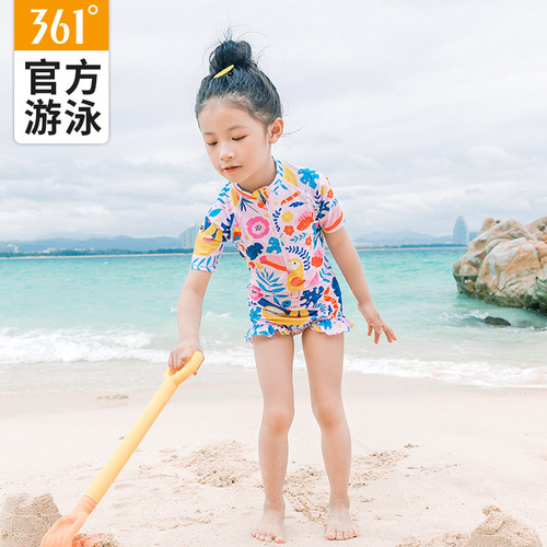 361 children's swimsuit girls cute baby one-piece swimsuit  new children's hot spring swimsuit