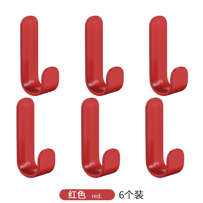 Gancho en forma de J, fuerte gancho de ropa en la parte posterior de la puerta sin perforación, gancho adhesivo de plástico en la pared de la cocina