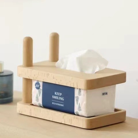 Nogal negro, haya, madera maciza, caja de pañuelos de lujo ligero, sala de estar, dormitorio, hogar, hotel, caja de dibujo, caja de papel simple de madera