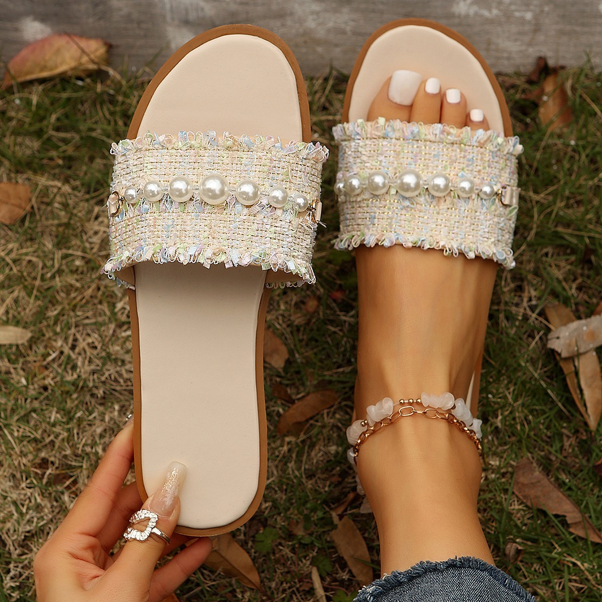 New European American Foreign Trade 2024 Summer Large-size Shoes, Flat Sandals, Simple And Versatile Women's Outdoor_vogvips.com