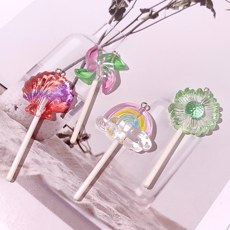 Nuevo molino de viento gradiente concha serie de colgante acrílico DIY colgante llavero accesorios accesorios