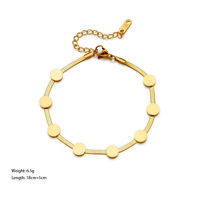 クロスボーダー東莞チタン鋼ジュエリー色褪せない新しい日本と韓国のアクセサリーブレスレット女性用 18K ゴールドファッションライト高級ハイエンド|undefined
