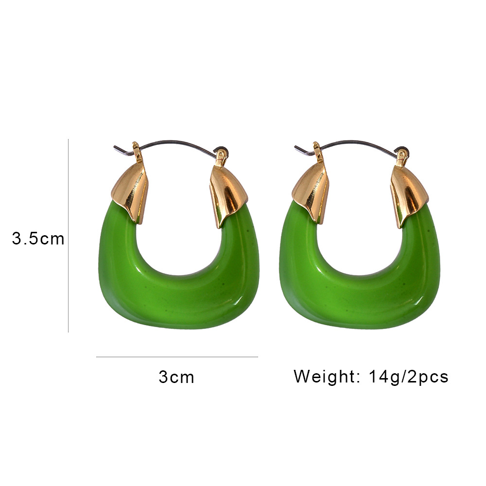 Exaggerated Transparent Resin U-shaped Earrings display picture 22