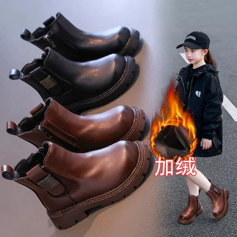 Сапоги для девочек плюс бархат Мартин сапоги 2024 новые хлопковые сапоги осень-зима