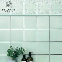 北欧莫兰迪小花砖哑光绿色卫生间瓷砖浴室厨房墙砖餐厅吧台背景墙