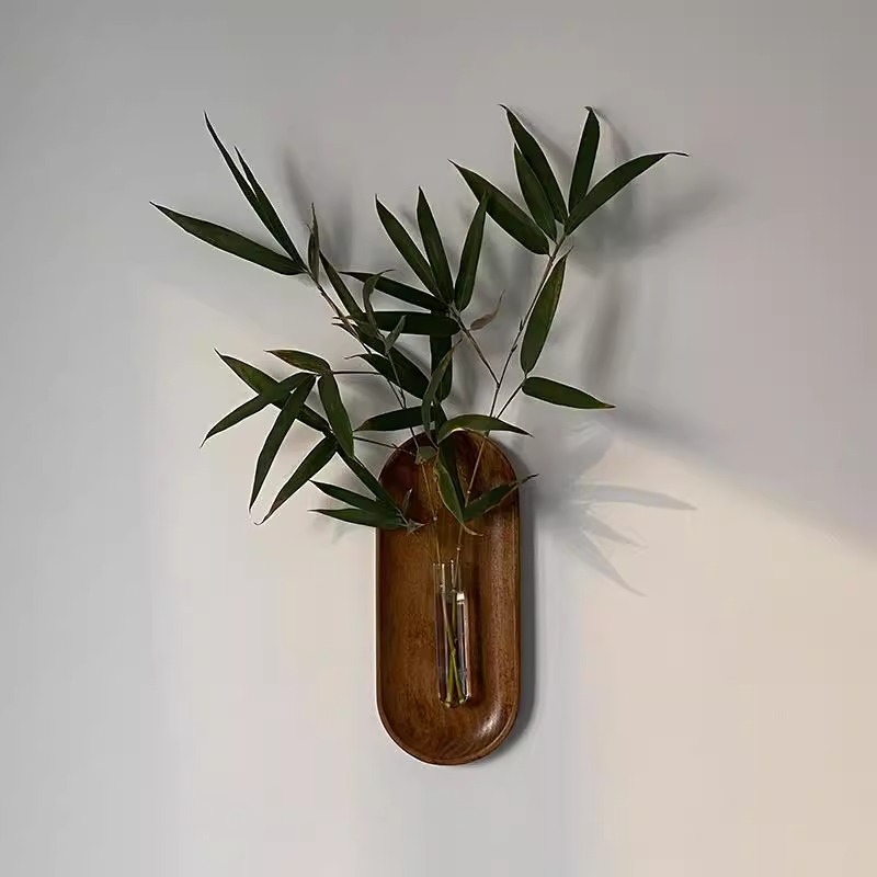 Décoration murale vintage haut de gamme en bois, autocollant 3D représentant une plante verte, à suspendre, pour une ambiance chaleureuse dans votre salon._voghion.com