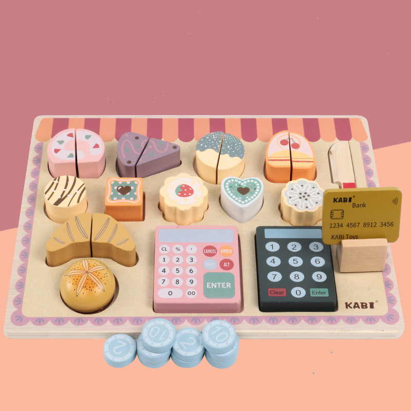 Cocina de simulación de madera, juegos de casas, niños y niñas, juegos de té de la tarde, juguetes de educación temprana