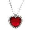 Marine sapphire pendant, sweater, necklace heart-shaped