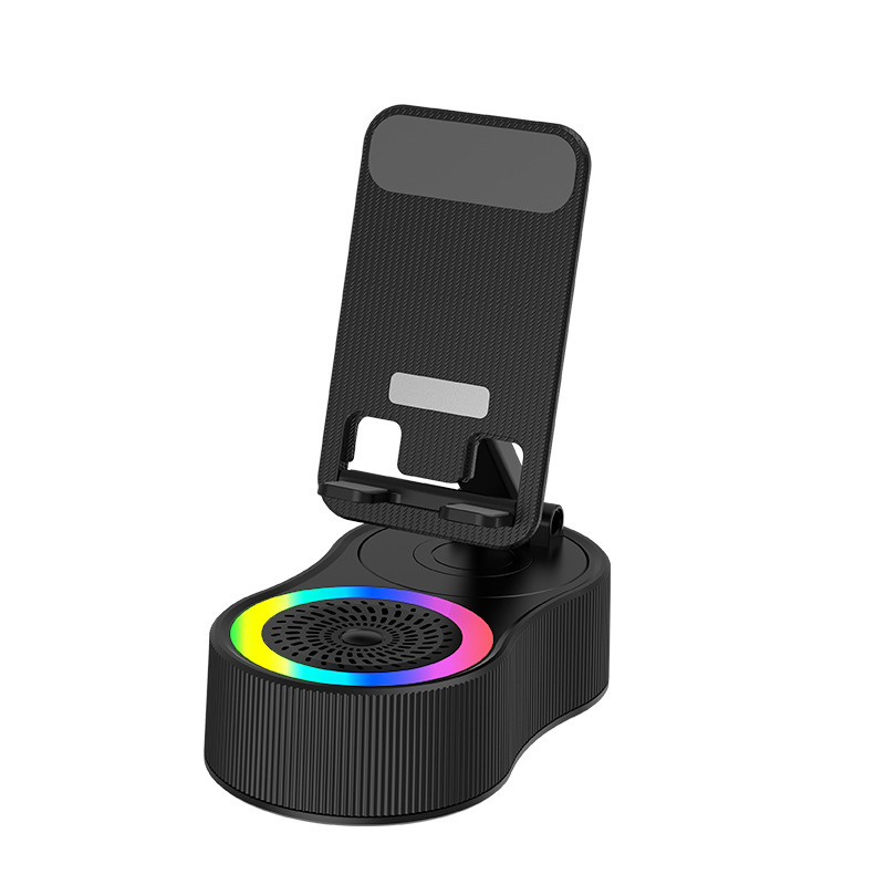 スリーインワン携帯電話ホルダー Bluetooth スピーカー電源銀行 RGB カラフルなライト多機能怠惰な人ドラマ追跡デスクトップオーディオ|undefined
