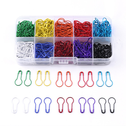 15-grid gourd-shaped pin box, colored, thickened, rust-proof, safe clothing tags, hanging cords, pins, factory wholesale