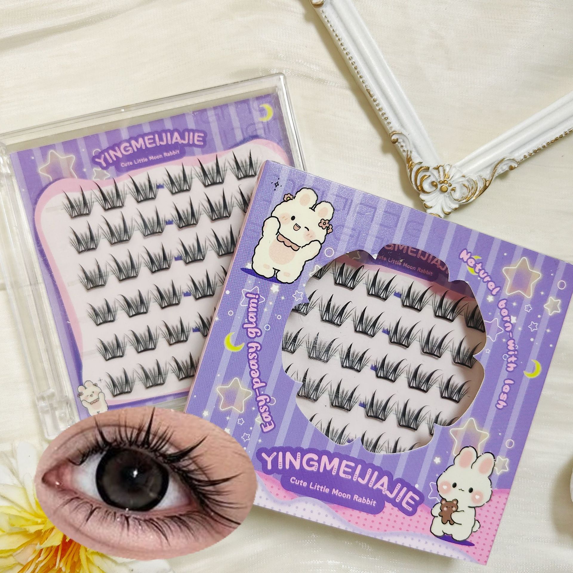 20 filas de paquete de regalo de pestañas falsas transfronterizas YF40 densas pestañas de cómic de maquillaje nuevas pestañas falsas sin pegamento