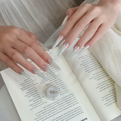 Dırnaq bəzəkləri Translucency Aurora Powder Clear and - milk-cover-planet-aurora-powder-03