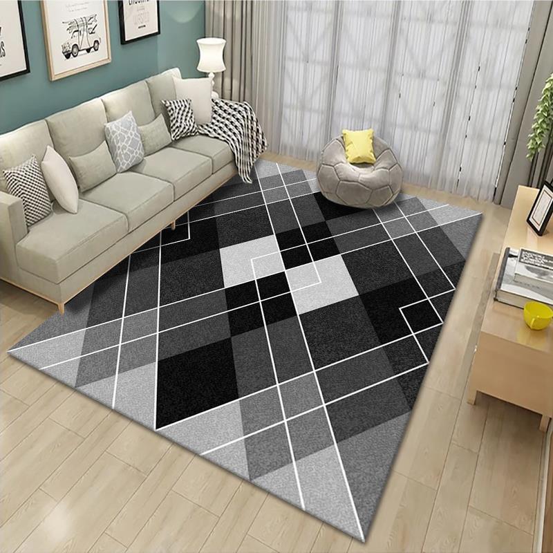 Alfombra nórdica sala de estar sofá mesa de café manta moderna minimalista Luz de lujo Casa dormitorio totalmente cubierto área grande puerta mat image 30