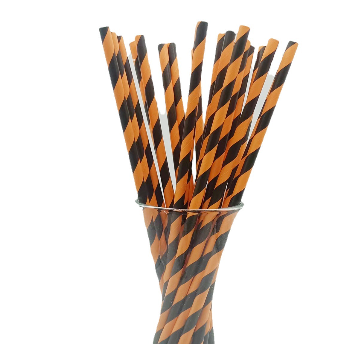 Inventario mayorista alargado paja de papel desechable degradable tira de papel paja de papel té de leche tubo de papel multicolor colorido