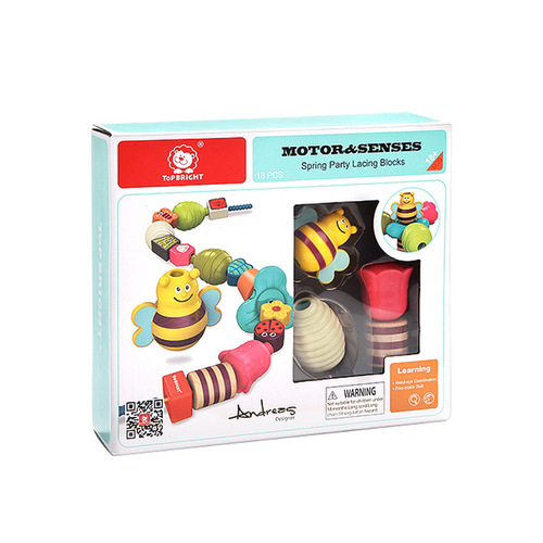 Tebaoer Pop children's beaded toy, infants and toddlers 1-2 years old wear rope puzzle early education building block game