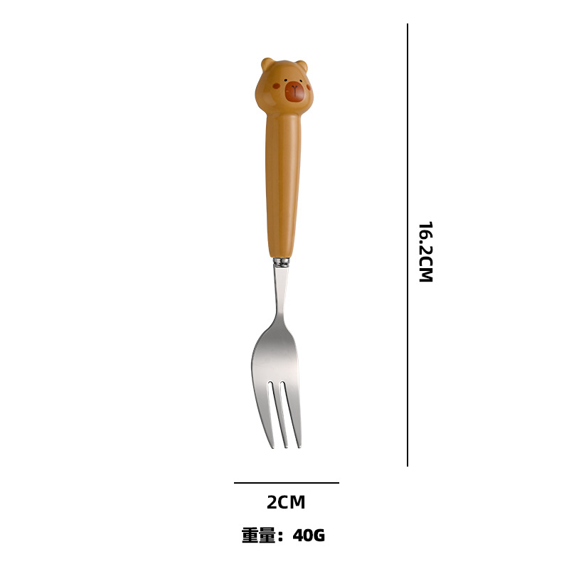 큰 갈색 곰 포크