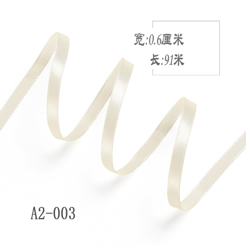 6mm poliéster con arco DIY cinta boda etiqueta marcador ropa cuerda de satén caja de regalo embalaje cinta delgada