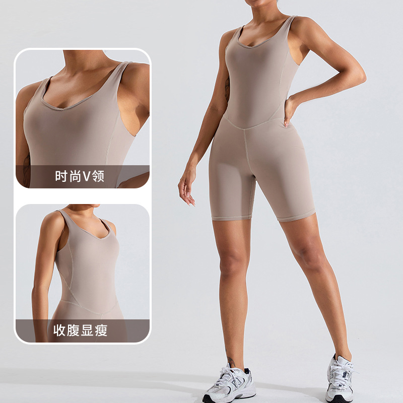 Liquidación, sin devoluciones ni cambios, body de una pieza para mujer, ropa de yoga con efecto piel desnuda y realce de glúteos, pantalones cortos de yoga, ropa deportiva de una pieza para exteriores.
