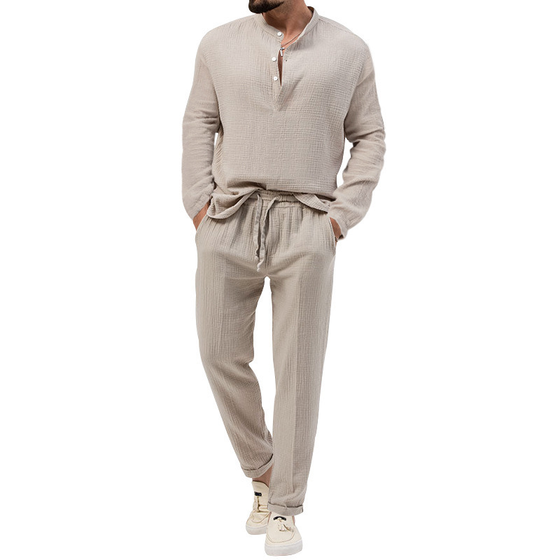 Monochrome Man- Cross-Border Foreign Trade Bestseller 2026 Spring Autumn Men's Solid Color Casual T-Shirt Long-Sleeve Shirt And_voghion.com