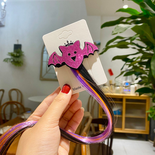 Cross-border Halloween floating hair hair clips for children and adults Halloween headwear bat wig cosplay decorative hair accessories