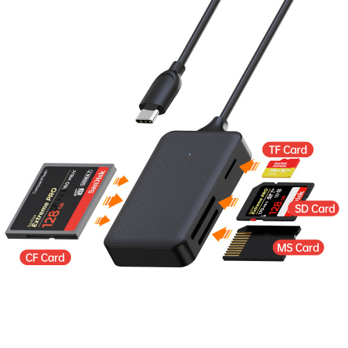 Type-C Phone and Computer Multi-Function Card Reader Four-in-One USB 3.0 High Speed SD TF MS CF Memory Card OTG Cable