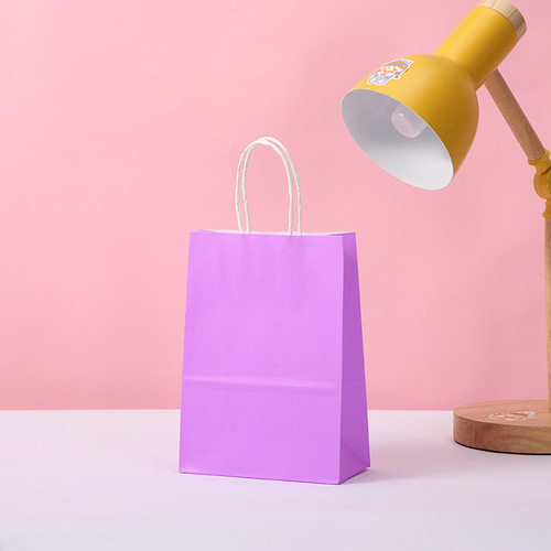 批发手提袋彩色牛皮纸袋外卖奶茶打包购物袋生日礼品袋纸袋子