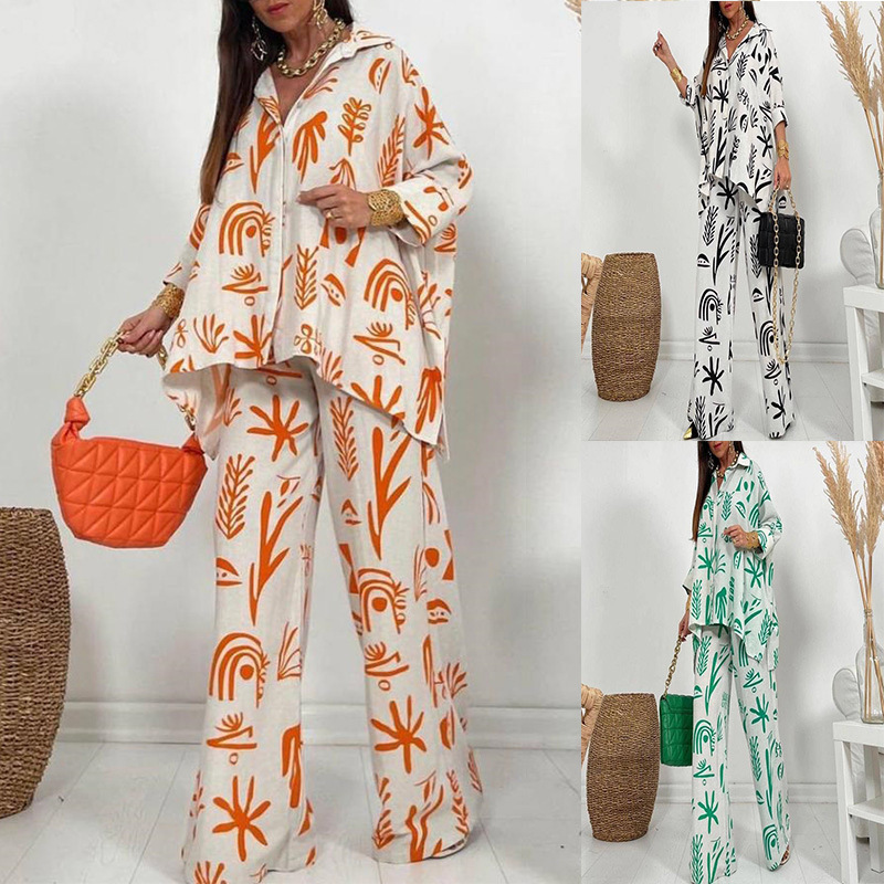 Women's Casual Geometric Polyester Printing Pants Sets display picture 1