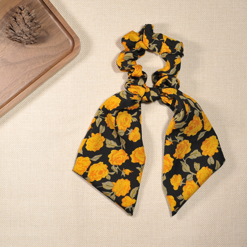 Estilo francés Internet celebridad bufanda banda para el cabello Niñas vintage pajarita banda para el cabello largo Corea del Sur ins cuerda para el cabello accesorios para el cabello