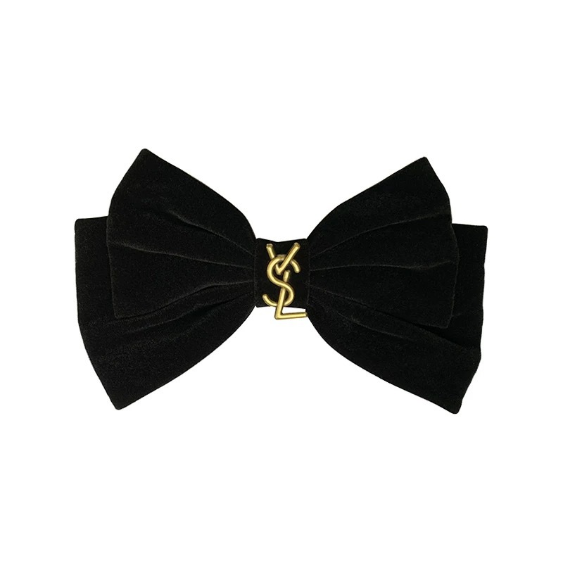 Xiaoxiangfeng 黒ベルベットリボンヘアピンレトロフレンチグリッパーハイエンドサメクリップヘッドバンドジュエリー