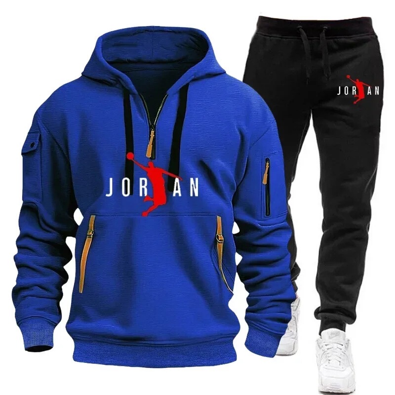 2025 New Men's Sports Brand Sweatshirt 2 Sets of Wool Men's Hip-Hop Sweatshirt Men's Sweatshirt
