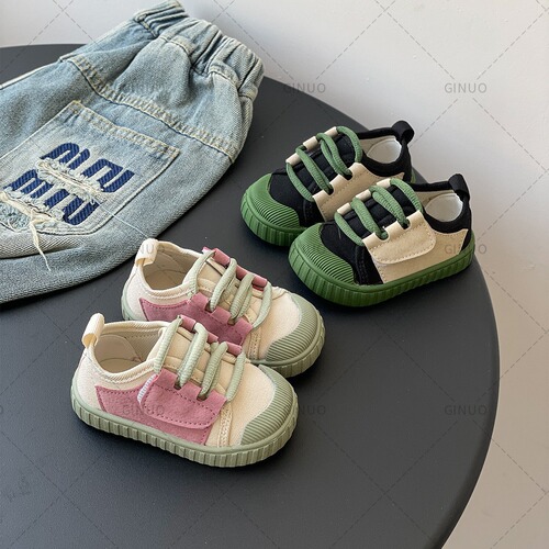 {15-27 size} One-year-old baby sneakers for girls spring soft-soled baby plus velvet toddler shoes for boys