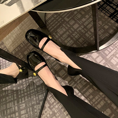 葡萄媽Studiolee 法式厚底小皮鞋圓頭粗跟瑪麗珍單鞋女2024新款春