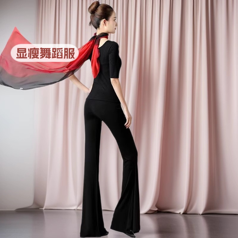 Body Suit Women's Suit Slimming Practice Suit Dance Exercise Model Catwalk Etiquette Dance Bell Bottoms Elegant Suit Women