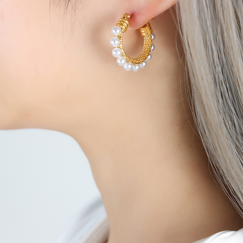 Brand elegant earrings pearl