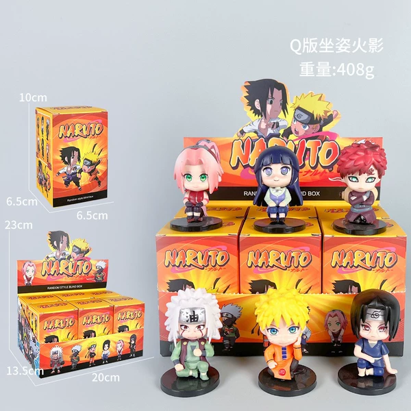2 generations of 6 sitting posture Naruto [Blind Box+display box]