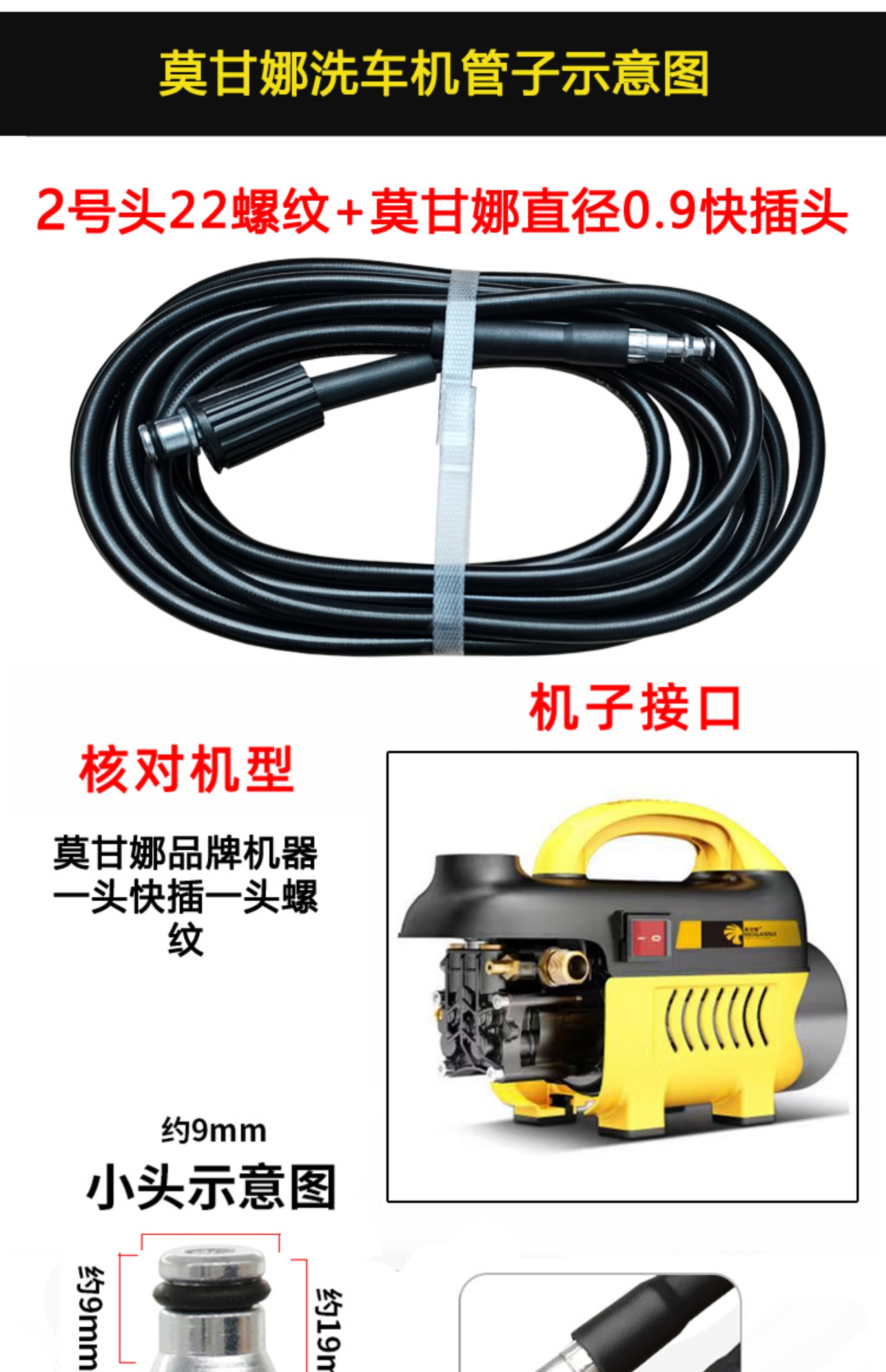Household Car Washing Machine High-Pressure Water Pipe Explosion-Proof Pipe Morgana 4 Series 5 Cleaning Water Gun Outlet Pipe Accessories