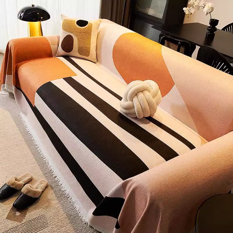 Nueva toalla de sofá, cubierta de manta de sofá de estilo nórdico, cubierta universal con todo incluido, chenilla, toalla de tela para sofá universal Four Seasons
