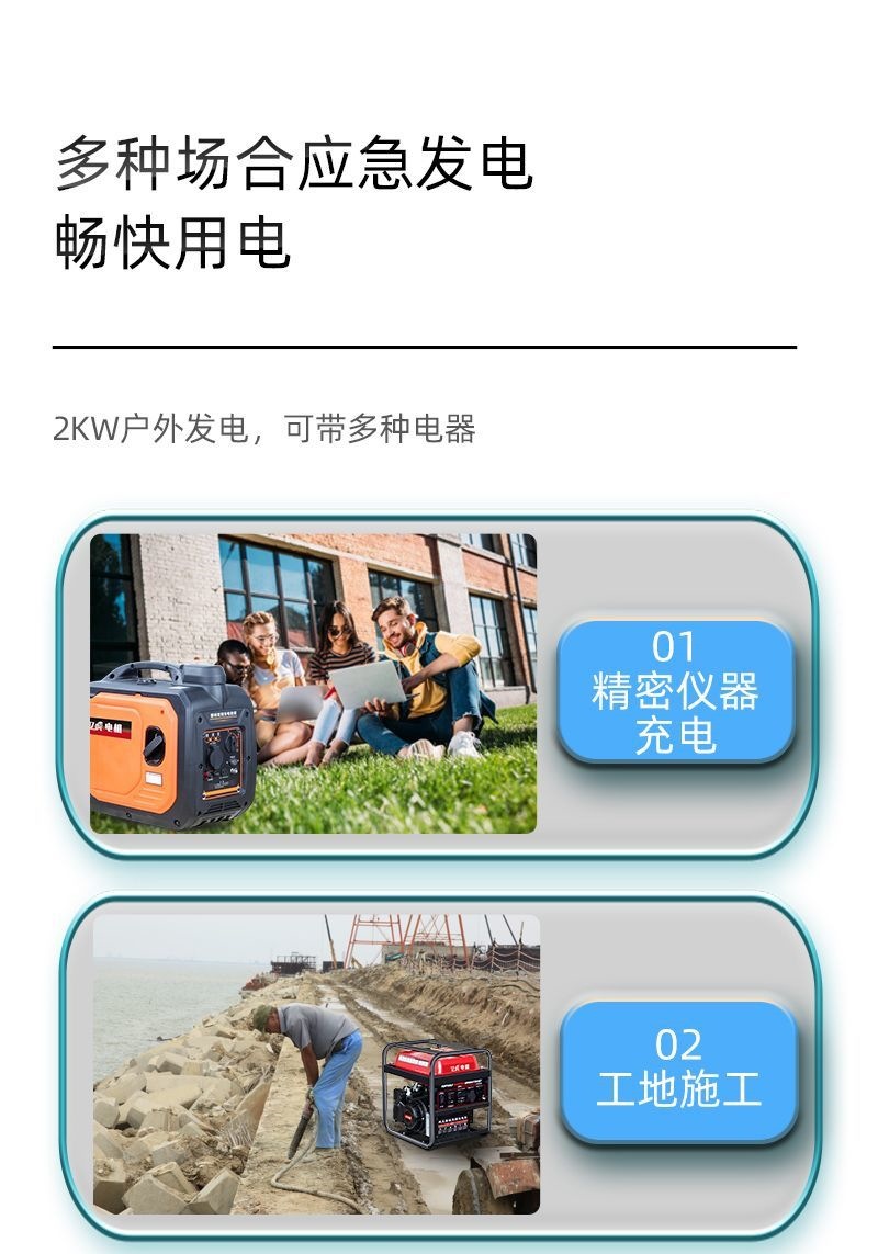 Small gasoline generator 220v for home use, outdoor, mini, portable, quiet, handheld, and suitable for camping