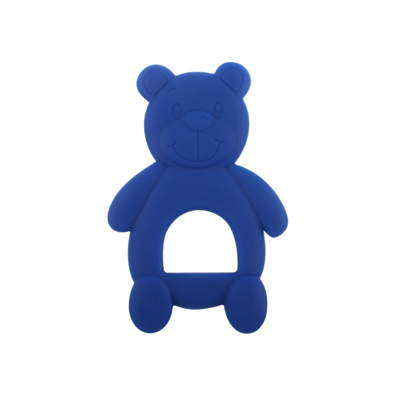 Bebé juguetes creativos bebé suministros fabricante bebé mordedor nuevo animal de dibujos animados oso molar silicona mordedor palo