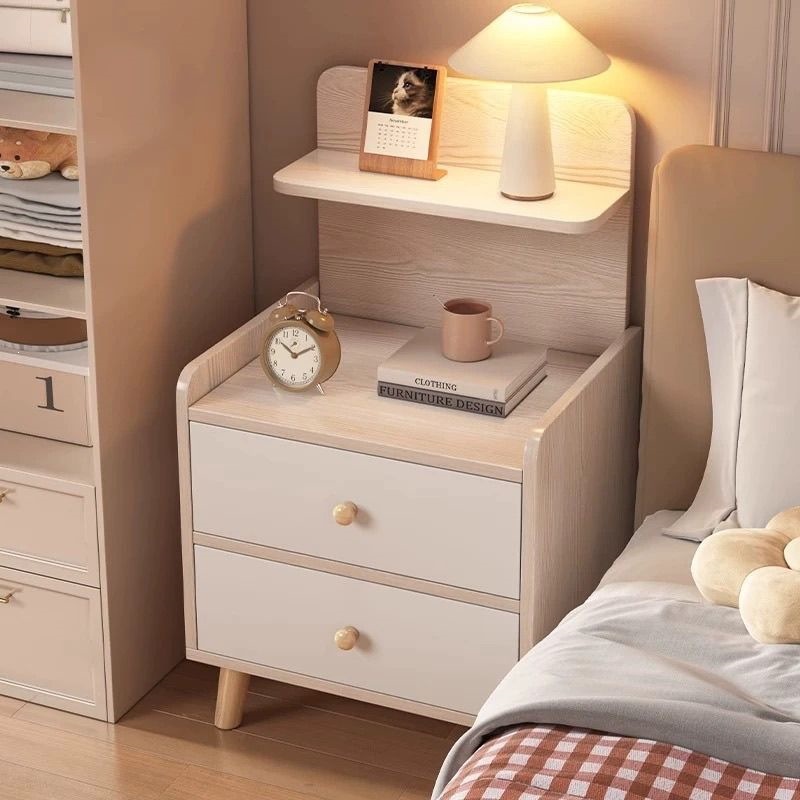 Mesa de cabezal de cama simple pequeño armario de almacenamiento doméstico armario de estante armario para habitaciones de alquiler de dormitorios